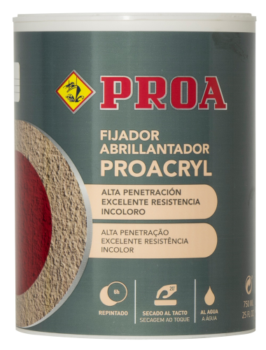 Fixador abrilhantador para paredes. PROACRYL. transparente