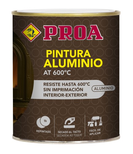 Alumínio altas temperaturas. Esmalte anticalórico cinzento prata