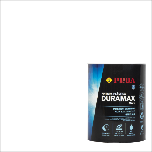 Tinta plástica interior/exterior antibolor. Mate. DURAMAX.  branco