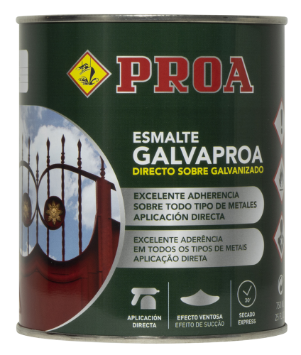 Esmalte direto sobre galvanizado. Acetinado. GALVAPROA.  verde inglês ral 6009