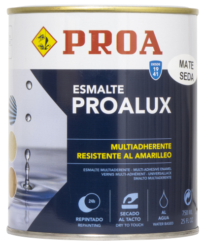 Esmalte aquoso multiaderente. Mate seda. PROALUX. preto